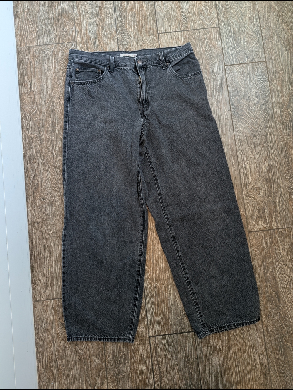 Levi's Baggy Dad Jean Size 31 X 30 Washed Black Grey Rigid Denim